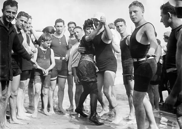 BRIGHTON BEACH, c1912. Dancing at Brighton Beach, Brooklyn, New York. Photograph, c1912
