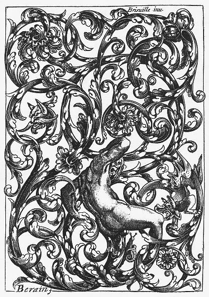 BRISVILLE: TITLE PAGE. Page for a book of designs for locks, by Hugues Brisville