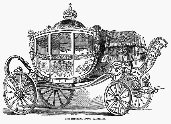 BRITAIN: ROYAL CARRIAGE. The Imperial State Carriage of Great Britain. Wood engraving, 1853