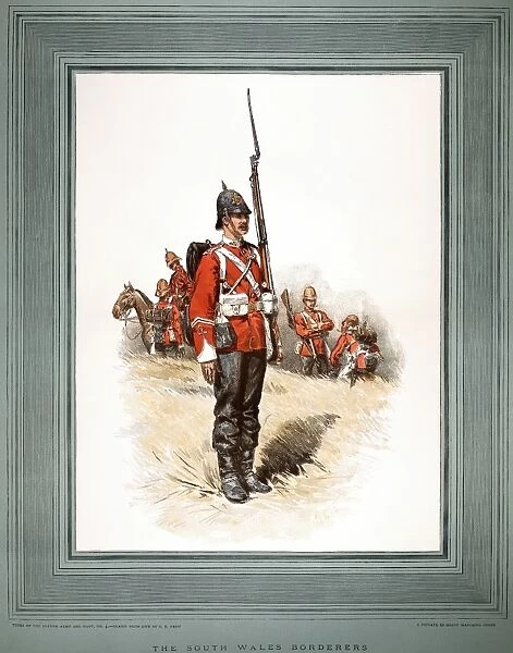 BRITISH SOLDIER, 1887. A private in the South Wales Boderers, an infantry regiment