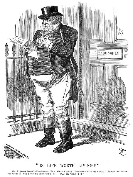 BRITISH TAXATION, 1888. Is Life Worth Living? English cartoon by Sir John Tenniel