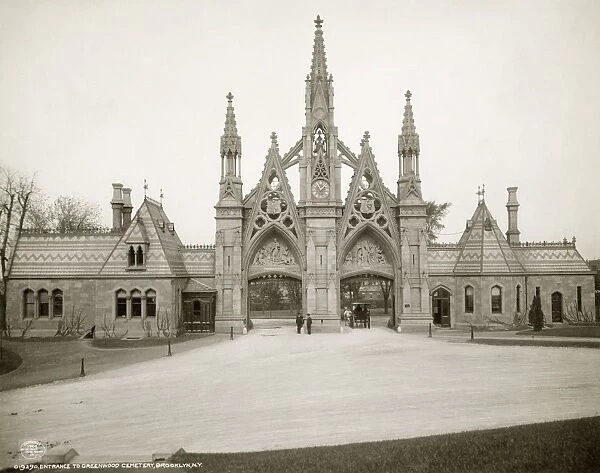 BROOKLYN: CEMETERY, c1906. The entrance to Greenwood Cemetery in Brooklyn, New York