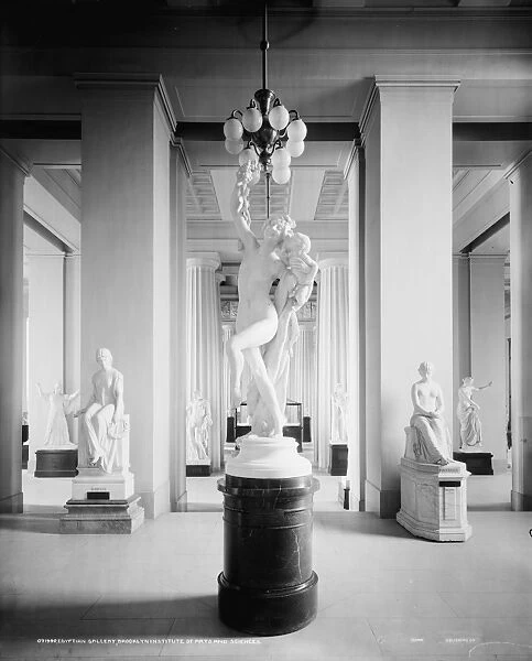 BROOKLYN MUSEUM, c1910. Sculpture gallery at the Brooklyn Museum, featuring the statue