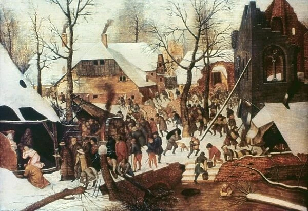 BRUEGEL: ADORATION. The Adoration of the Magi. Oil on panel, Pieter Brueghel the Younger