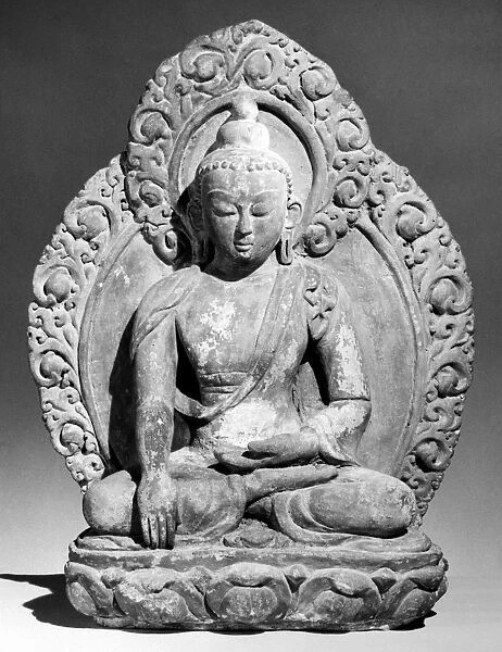 Buddha in earth-touching mudra (gesture). Terracotta, 16th-17th century
