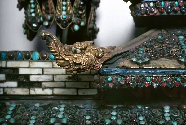 Detail from a Buddhist shrine from Nepal, 19th century
