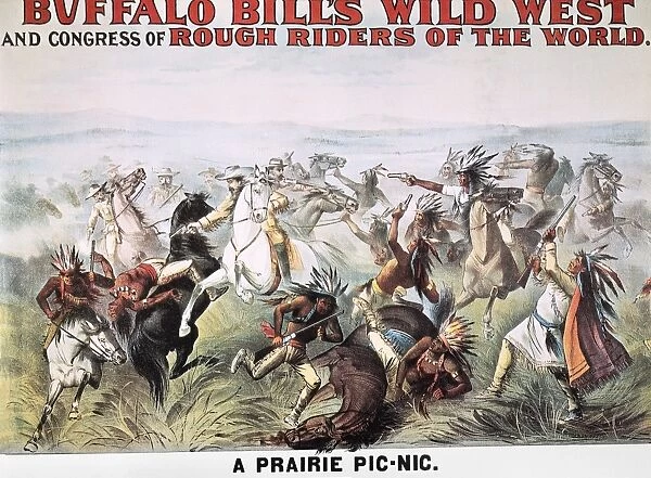 BUFFALO BILL: POSTER, 1894. A Prairie Pic-nic : Buffalo Bill Wild West Show lithograph poster
