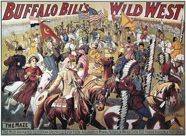 BUFFALO BILL POSTER, 1908. Poster for Buffalo Bill Codys Wild West Show
