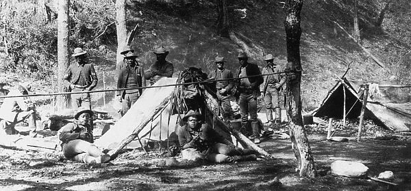 BUFFALO SOLDIERS. Members of the 10th (Black) Cavalry camped on Diamond Creek in New Mexico
