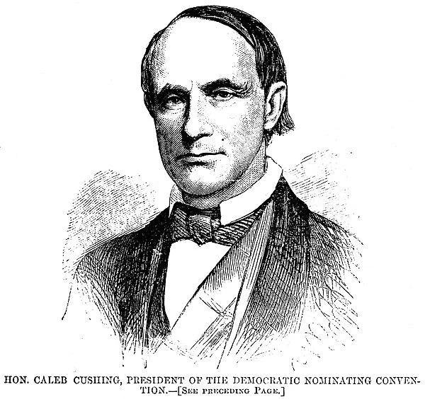 CALEB CUSHING (1800-1879). American lawyer and diplomat. Wood engraving, 1860