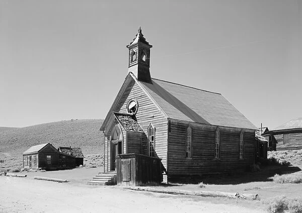 CALIFORNIA: BODIE, 1962. A Methodist church in the ghost town of Bodie, California