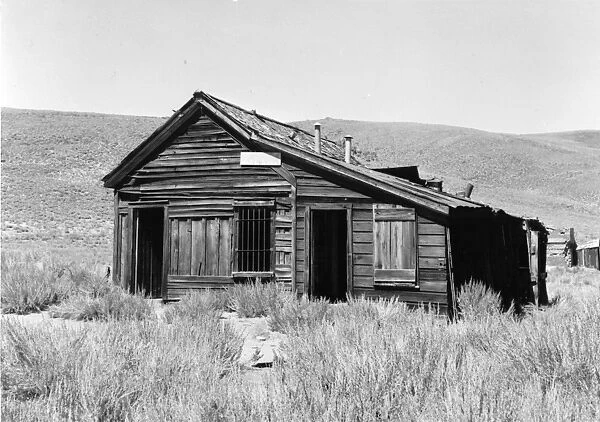 CALIFORNIA: BODIE, 1962. The town jail in the ghost town of Bodie, California