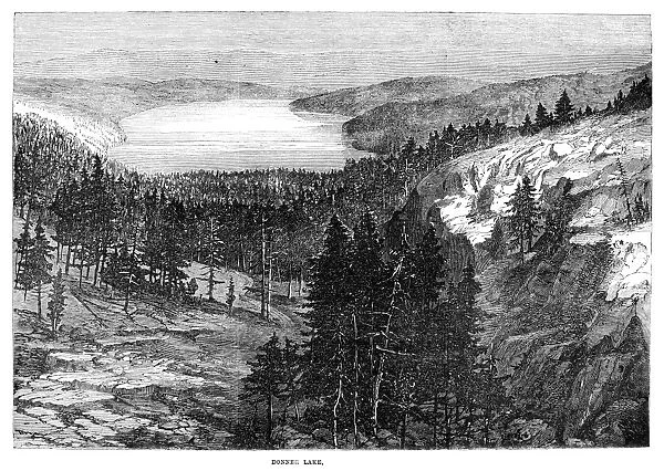 CALIFORNIA: DONNER LAKE. View of Donner Lake, along the route of the Central Pacific Railroad