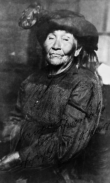 CALIFORNIA: NATIVE AMERICAN. Winenia, a Native American woman in California. Photograph