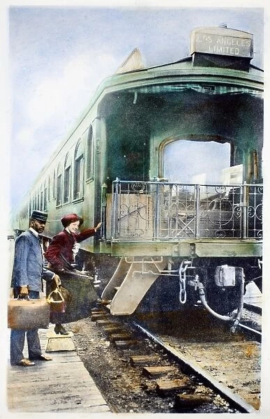 CALIFORNIA: RAILROAD, c1910. Boarding the Los Angeles Limited at an unidentified