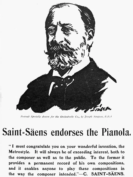 CAMILLE SAINT-SAENS (1835-1921). French pianist, organist and composer. Drawing