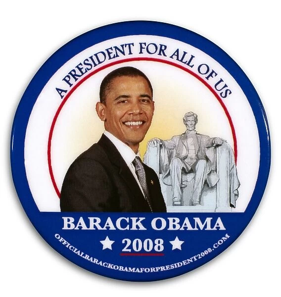 Campaign button for Democratic presidential candidate Barack Obama, 2008