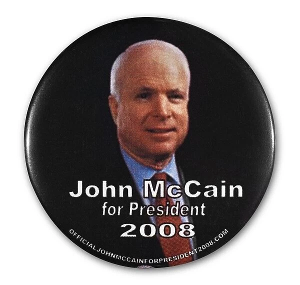 Campaign button for Republican presidential candidate John McCain, 2008