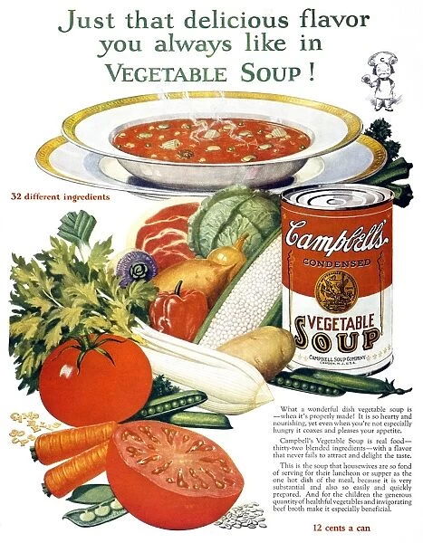 For Campbells Condensed Vegetable Soup from an American magazine