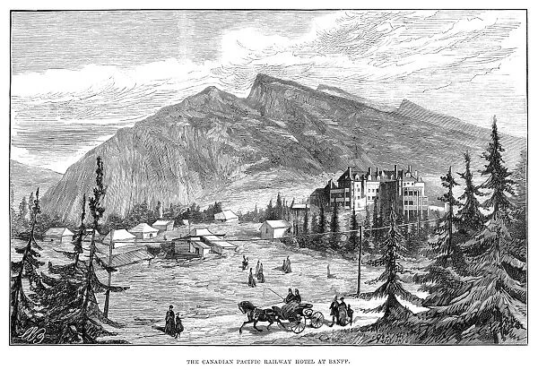 CANADA: BANFF, 1888. View of Banff, British Columbia, from the Canadian Pacific Railroad