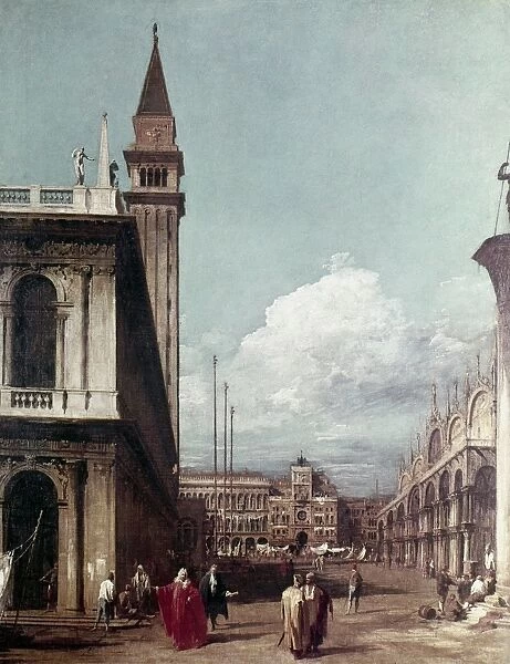 CANALETTO: VENICE. The Piazetta Looking Toward the Torre dell Orologio. Canvas