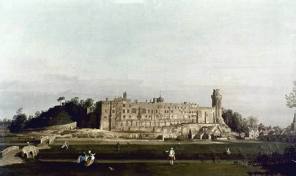 CANALETTO: WARWICK. Canaletto (1697-1768): View of Warwick Castle. Oil on canvas