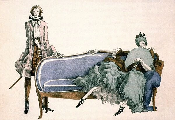 CANDIDE and the Marchioness. Illustration from Voltaires Candide
