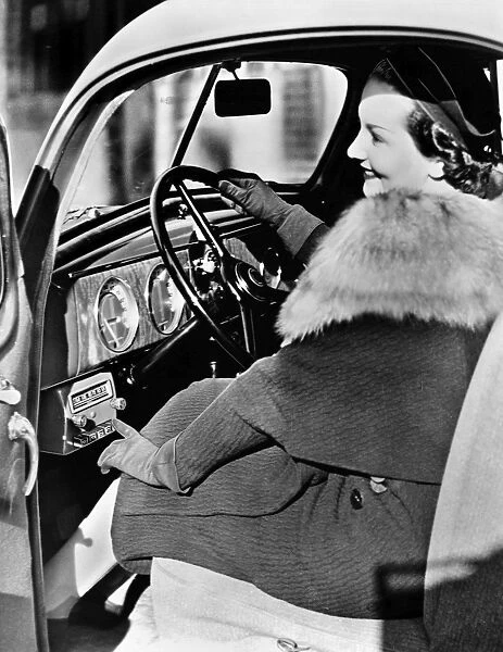 CAR RADIO, c1940. The Crosley Safety-Tune Fiver Roamio Automobile radio receiver. Photographed c1940