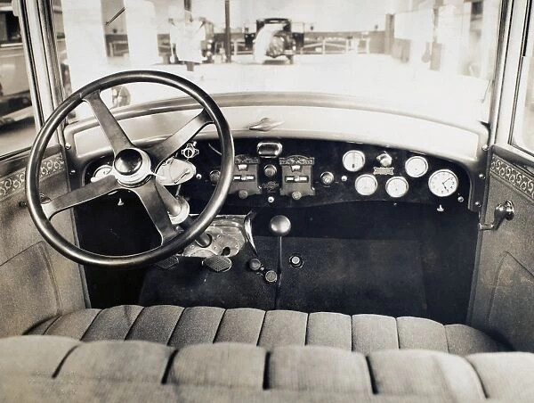 CAR RADIO, c1940. Radio set built into a motorcar. Photographed c1940
