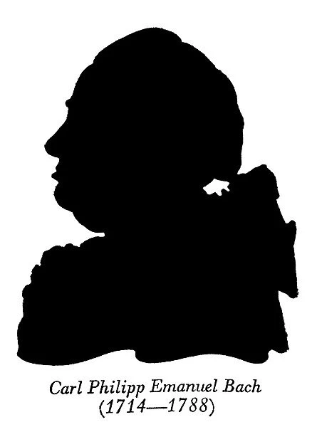 CARL PHILIPP EMANUEL BACH (1714-1788). German composer. Contemporary silhouette