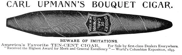 CARL UPMANNs CIGAR, 1895. American magazine advertisement, 1895