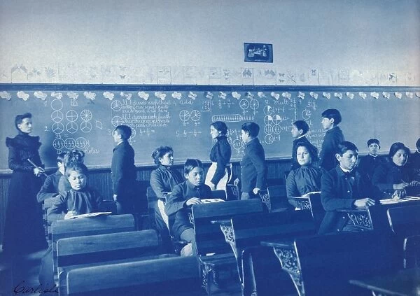 CARLISLE SCHOOL, 1901. Native Americans children in mathematics class at the Carlisle