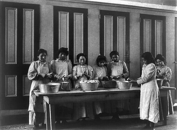 CARLISLE SCHOOL, c1901. Cooking class at the Carlisle Indian School in Carlisle, Pennsylvania