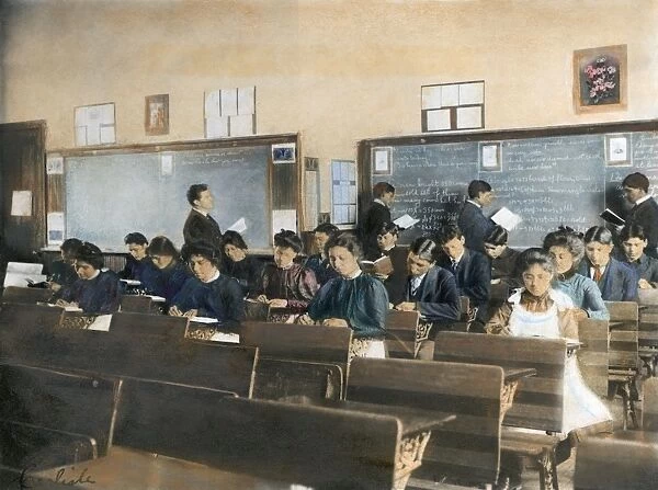 CARLISLE SCHOOL, c1902. Classroom at the Carlisle Indian Industrial School, Carlisle