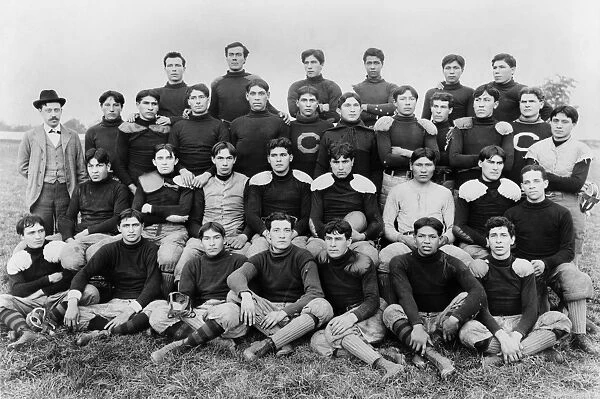 CARLISLE SCHOOL FOOTBALL. A Native American football team at the Carlisle Indian