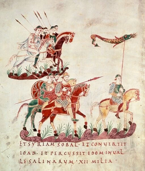 CAROLINGIAN SOLDIERS, c875. Soldiers of the 9th century intended to depict soldiers
