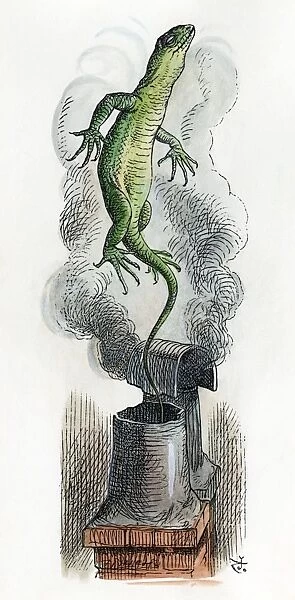 CARROLL: ALICE, 1865. Alice kicks Bill up the chimney: after the design by Sir