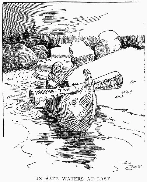 CARTOON: INCOME TAX, 1913. In Safe Waters at Last. A favorable cartoon comment