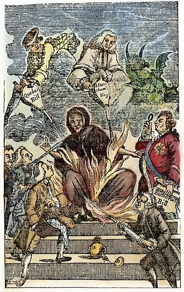 CARTOON: INTOLERABLE ACTS, c1774. America in Flames