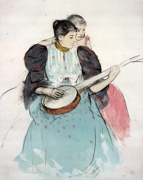 CASSATT: BANJO LESSON. The Banjo Lesson. Drypoint and aquatint by Mary Cassatt, 1893