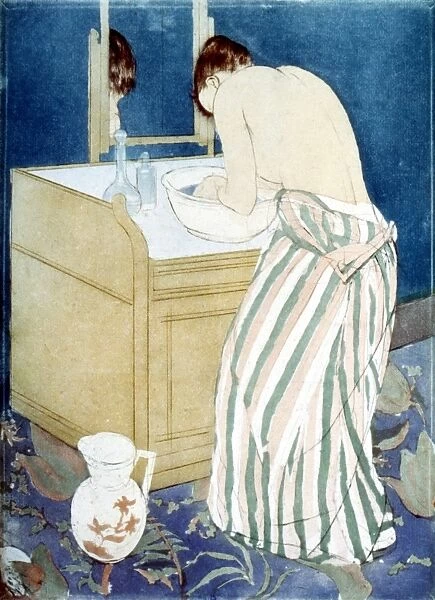 CASSATT: LA TOILETTE, 1891. Drypoint and aquatint by Mary Cassatt
