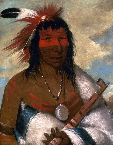 CATLIN: SIOUX CHIEF, 1835. Wa-nah-de-tuncka, Big Eagle commonly called Black Dog, Eastern Sioux