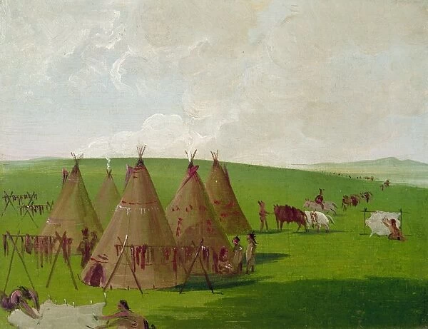 CATLIN: SIOUX ENCAMPMENT. Sioux Native Americans encamped on the Upper Missouri River