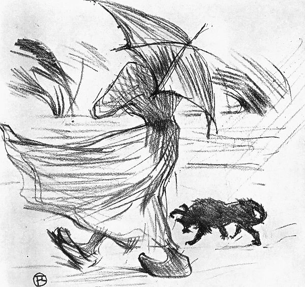 CE QUE DIT LA PLUIE, 1895. What the Rain Says. Lithograph for a song-title, 1895, by Henri de Toulouse-Lautrec