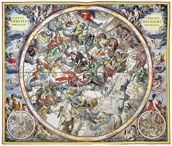 CELESTIAL PLANISPHERE, 1660. Schillers Christianized Heaven, southern hemisphere