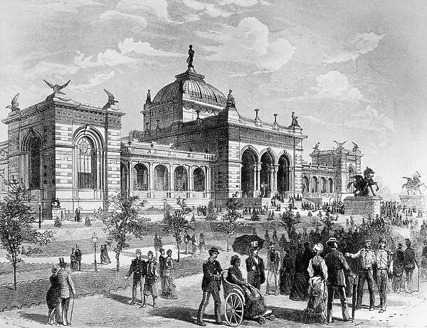CENTENNIAL FAIR, 1876. Memorial Hall at the Centennial Exposition in Philadelphia, Pennsylvania, 1876. Wood engraving from a contemporary American newspaper