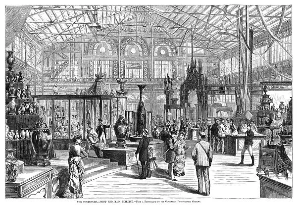 CENTENNIAL FAIR, 1876. West end of the Main Building at the Centennial Exposition in Philadelphia