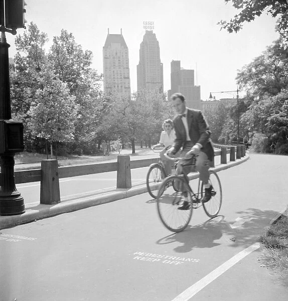 CENTRAL PARK, 1942. Riding bicycles in Central Park in New York City