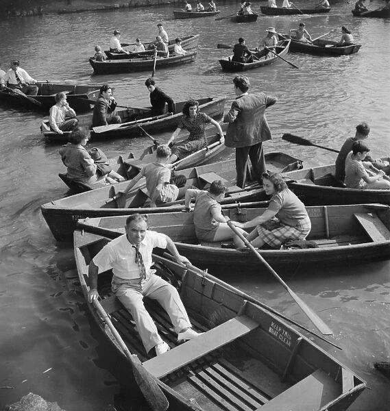 CENTRAL PARK, 1942. Rowboats on the lake in Central Park, New York City