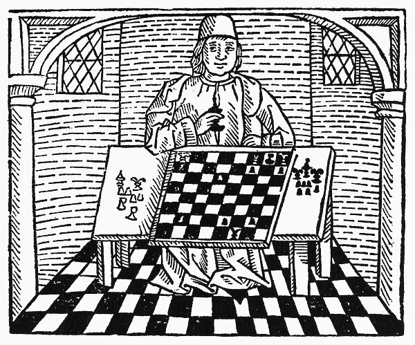 CESSOLIS: CHESS, c1483. Woodcut from Jacobus de Cessolis Game of Chesse, printed